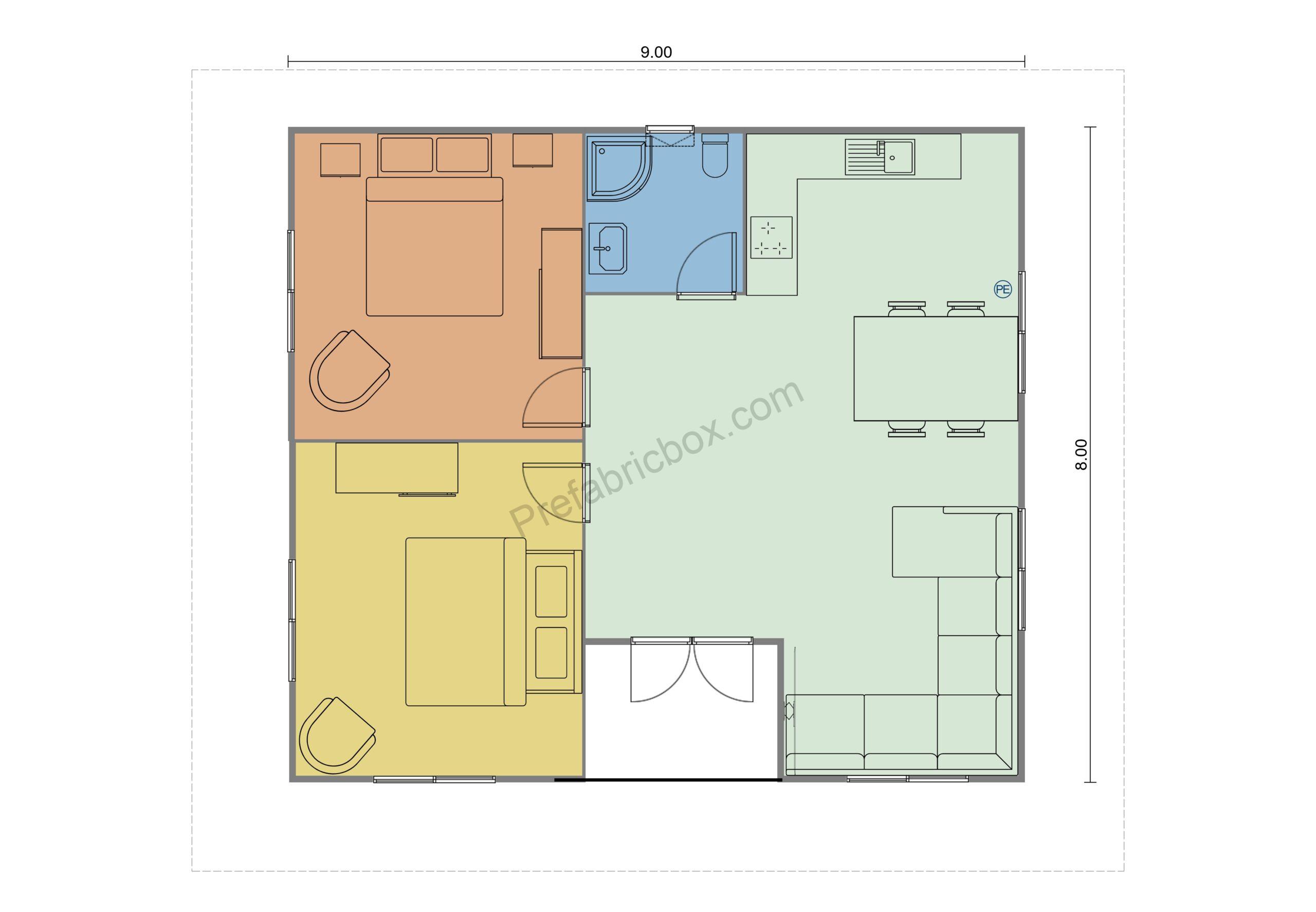 Pre-9X8 Container - 72 m2 - Image 4